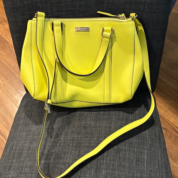 Kate Spade Lime yellow/Green Satchel with long strap - Picture 3 of 9